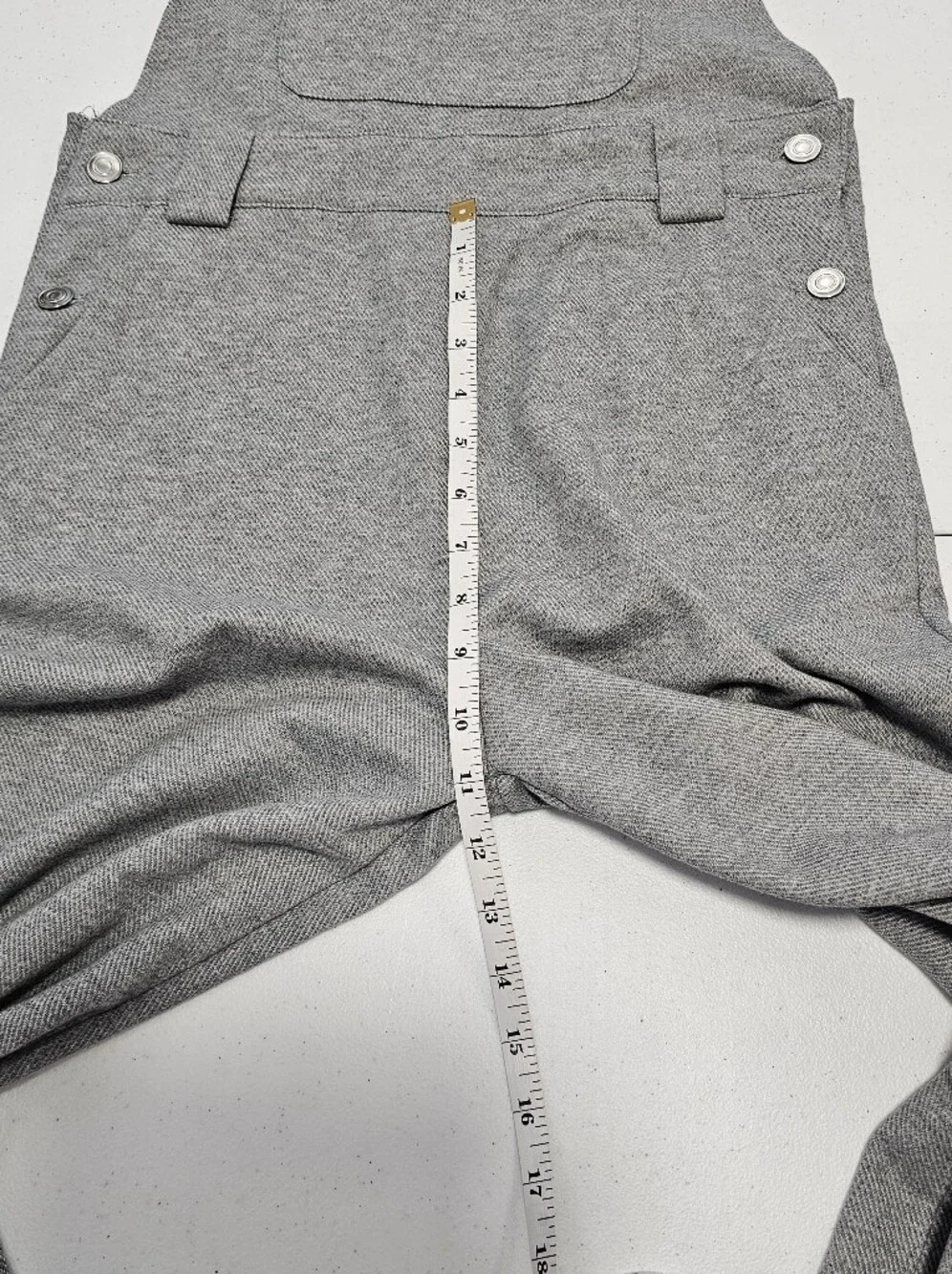 Commense Classic Gray Wide-Leg Jersey Knit Bib Overalls Womens